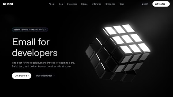 Resend's website screenshot