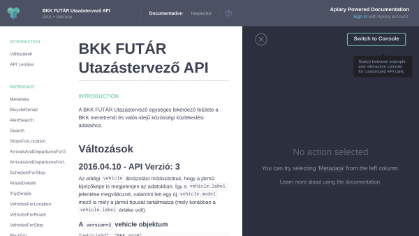 Transport for Budapest, Hungary's website screenshot