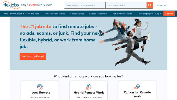 FlexJobs's website screenshot