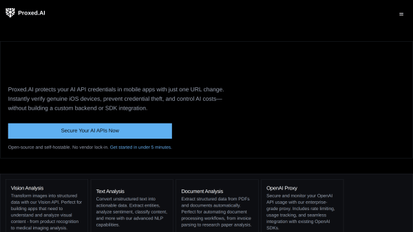 Proxed AI's website screenshot