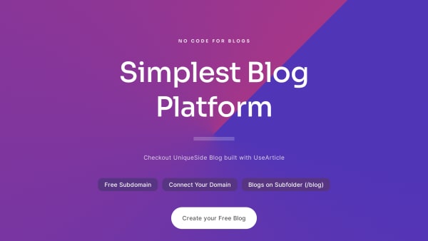 UseArticle's website screenshot