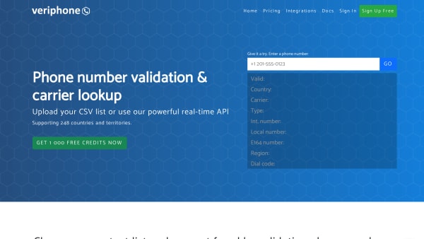 Veriphone's website screenshot