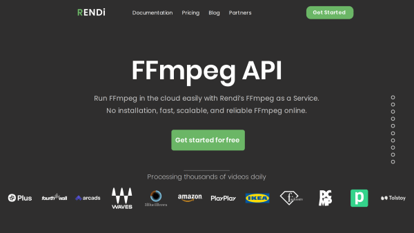 Rendi's website screenshot