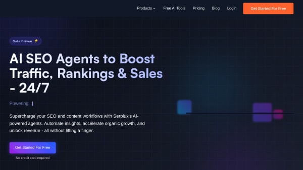 Serplux's website screenshot