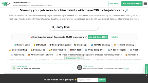 JobBoardSearch 🔎's website screenshot