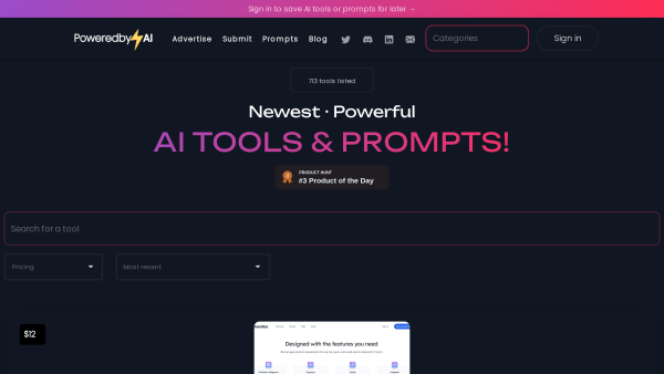 PoweredbyAI's website screenshot