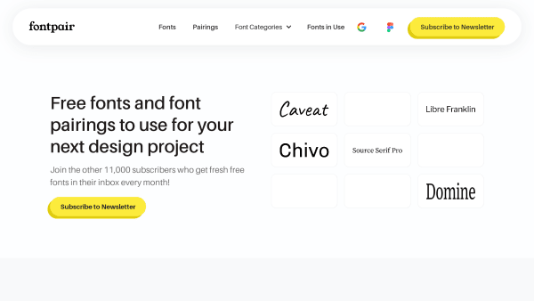 FontPair's website screenshot