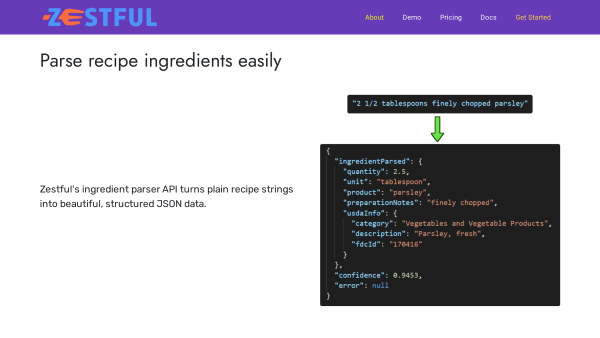 Zestful's website screenshot