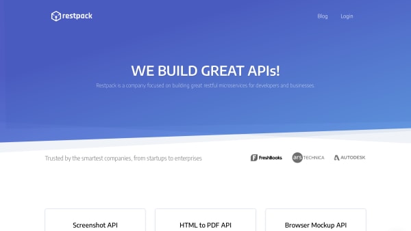 Restpack's website screenshot