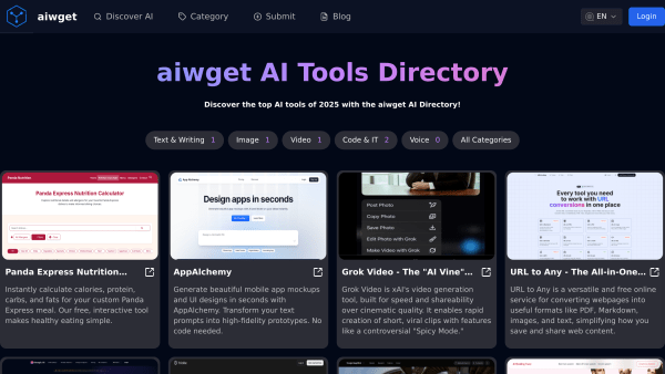 aiwget's website screenshot