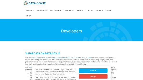 Open Government, Ireland's website screenshot