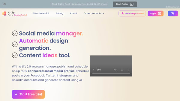 Artify's website screenshot