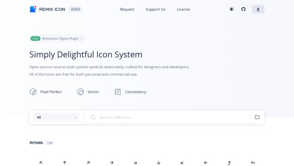 Remix Icon's website screenshot