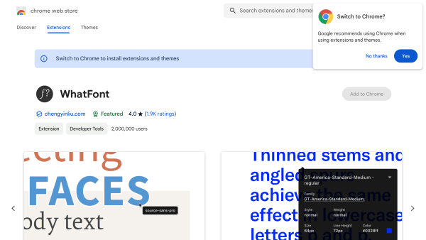 WhatFont's website screenshot