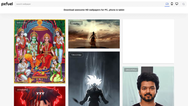 Pxfuel's website screenshot