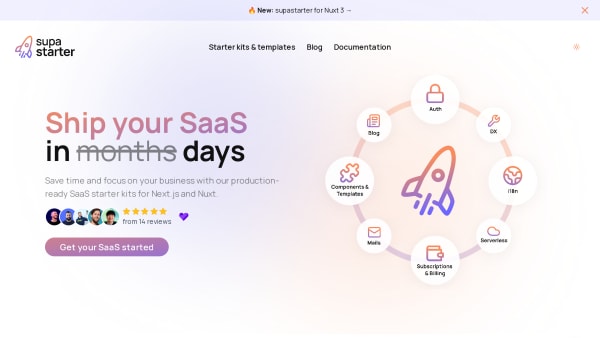 supastarter's website screenshot