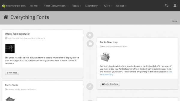 Everything Fonts's website screenshot
