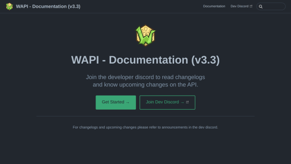 Wynncraft's website screenshot