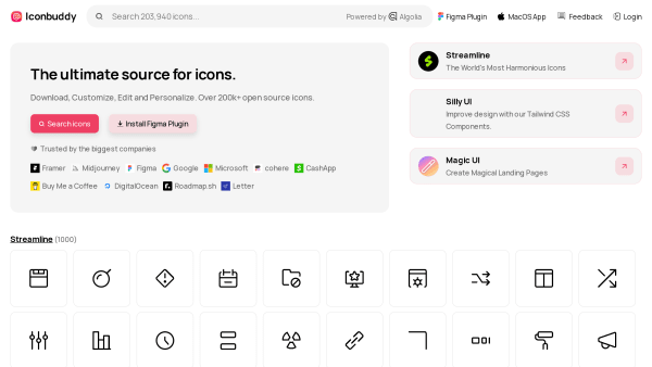 Iconbuddy's website screenshot