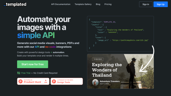 Templated's website screenshot