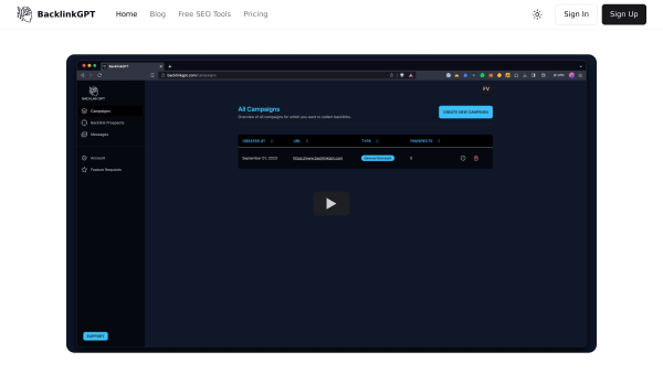 BacklinkGPT's website screenshot
