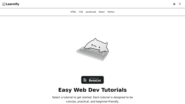 Learnify's website screenshot