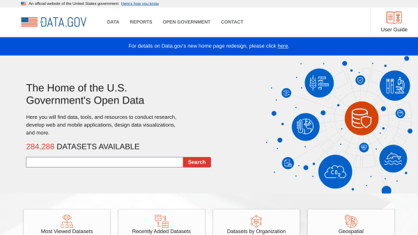 Open Government, USA's website screenshot