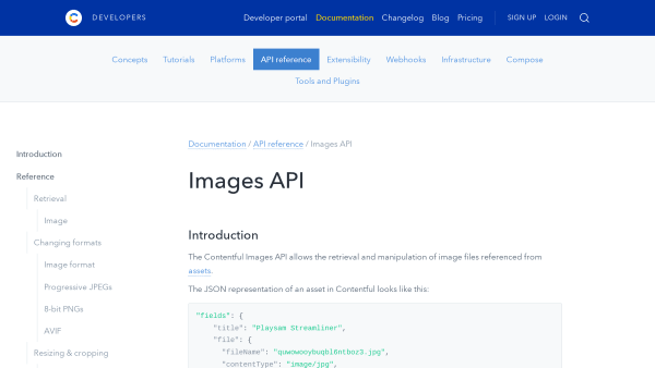 Contentful Images's website screenshot