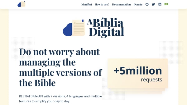 A Bíblia Digital's website screenshot
