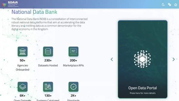 Open Government, Saudi Arabia's website screenshot