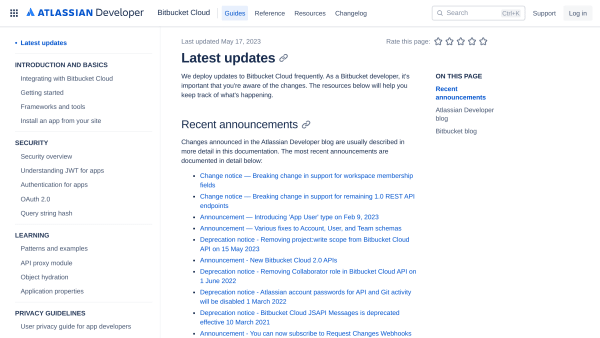 Bitbucket's website screenshot