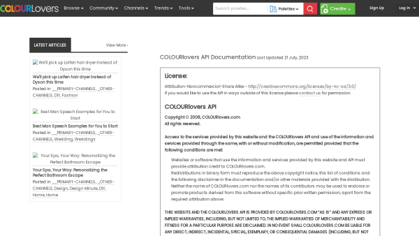 ColourLovers's website screenshot