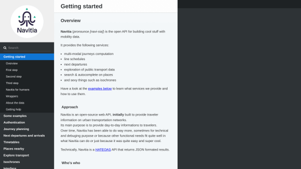 Navitia's website screenshot