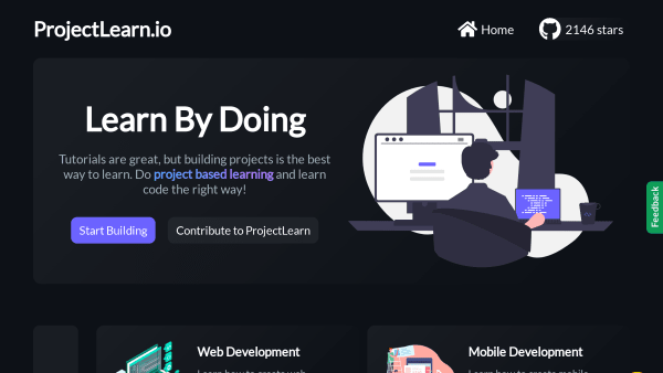 ProjectLearn's website screenshot
