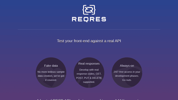 ReqRes's website screenshot