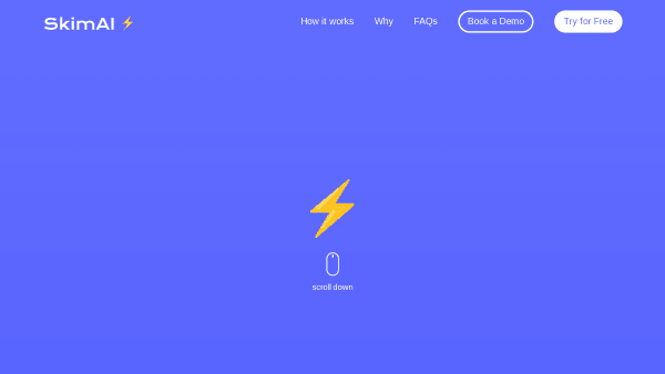 SkimAI's website screenshot