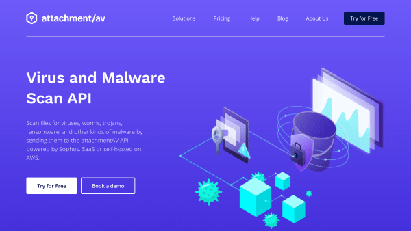 Virus and Malware Scan API by attachmentAV's website screenshot