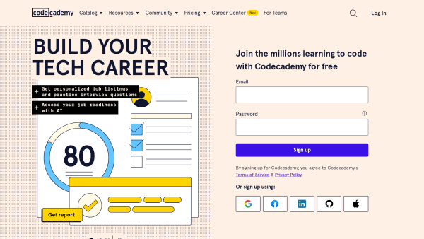 Codecademy's website screenshot