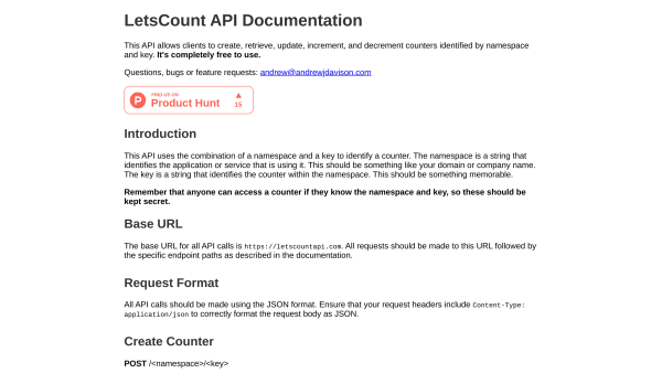 Let's Count's website screenshot