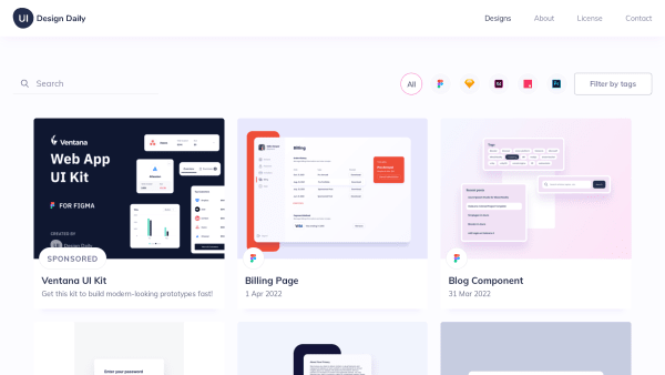 UI Design Daily's website screenshot