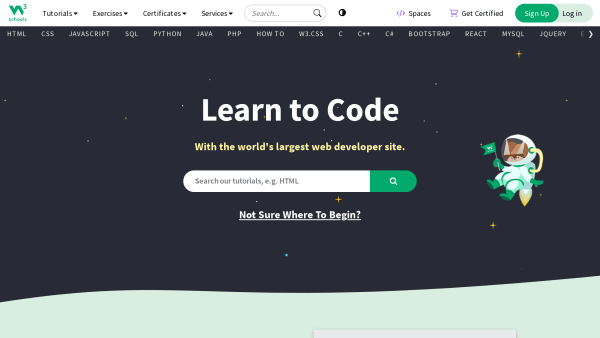 W3Schools's website screenshot