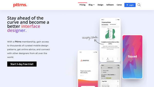Pttrns's website screenshot