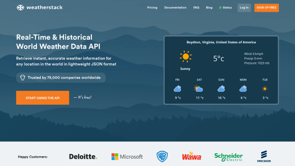 APIXU's website screenshot