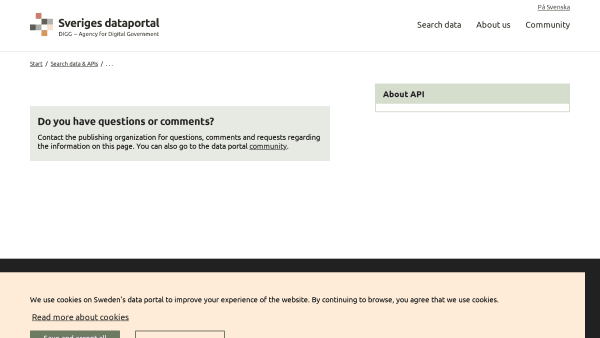 Open Government, Sweden's website screenshot