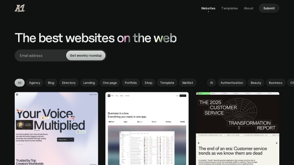 A1's website screenshot