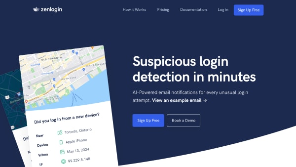 Zenlogin's website screenshot