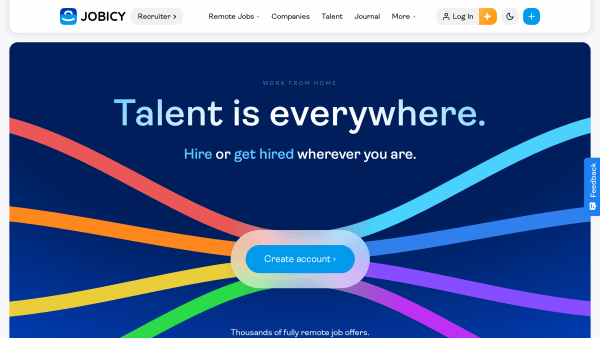 Jobicy's website screenshot
