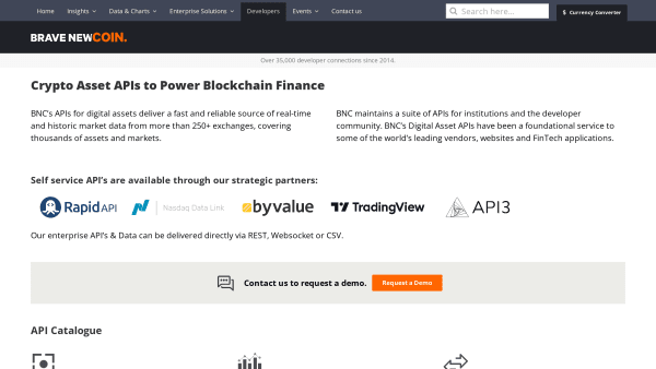 Brave NewCoin's website screenshot
