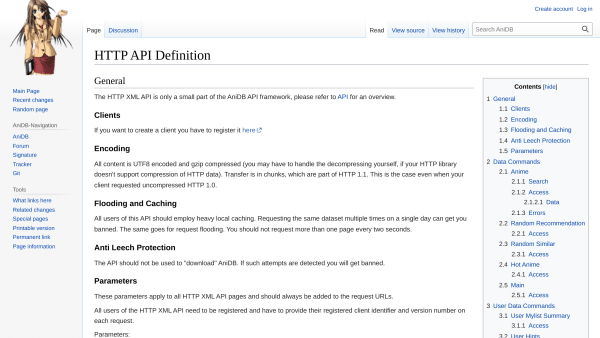 AniDB's website screenshot