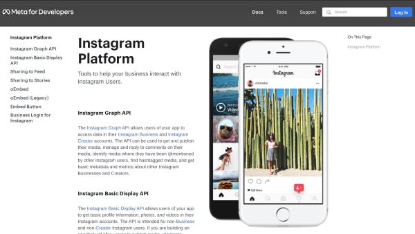 Instagram's website screenshot